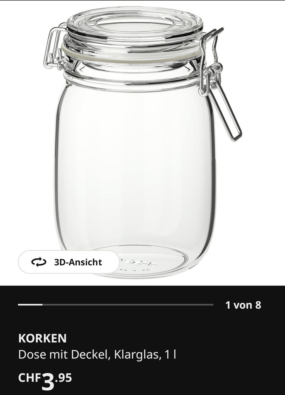 Ikea Behälter & Ähnliches: IKEA,4 Stück Einmachglas, 1 Liter – Gebraucht aus Fulenbach von lua_755r
