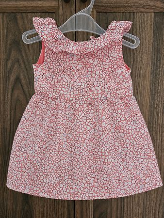 Baby Dress floral print pink ruffled collar size 68