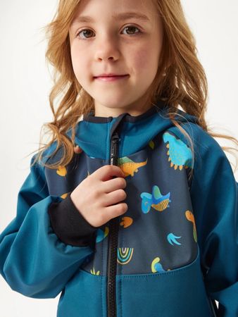 Kinder Softshelljacke ohne Futter Basic, Dinos 80/86 NEU