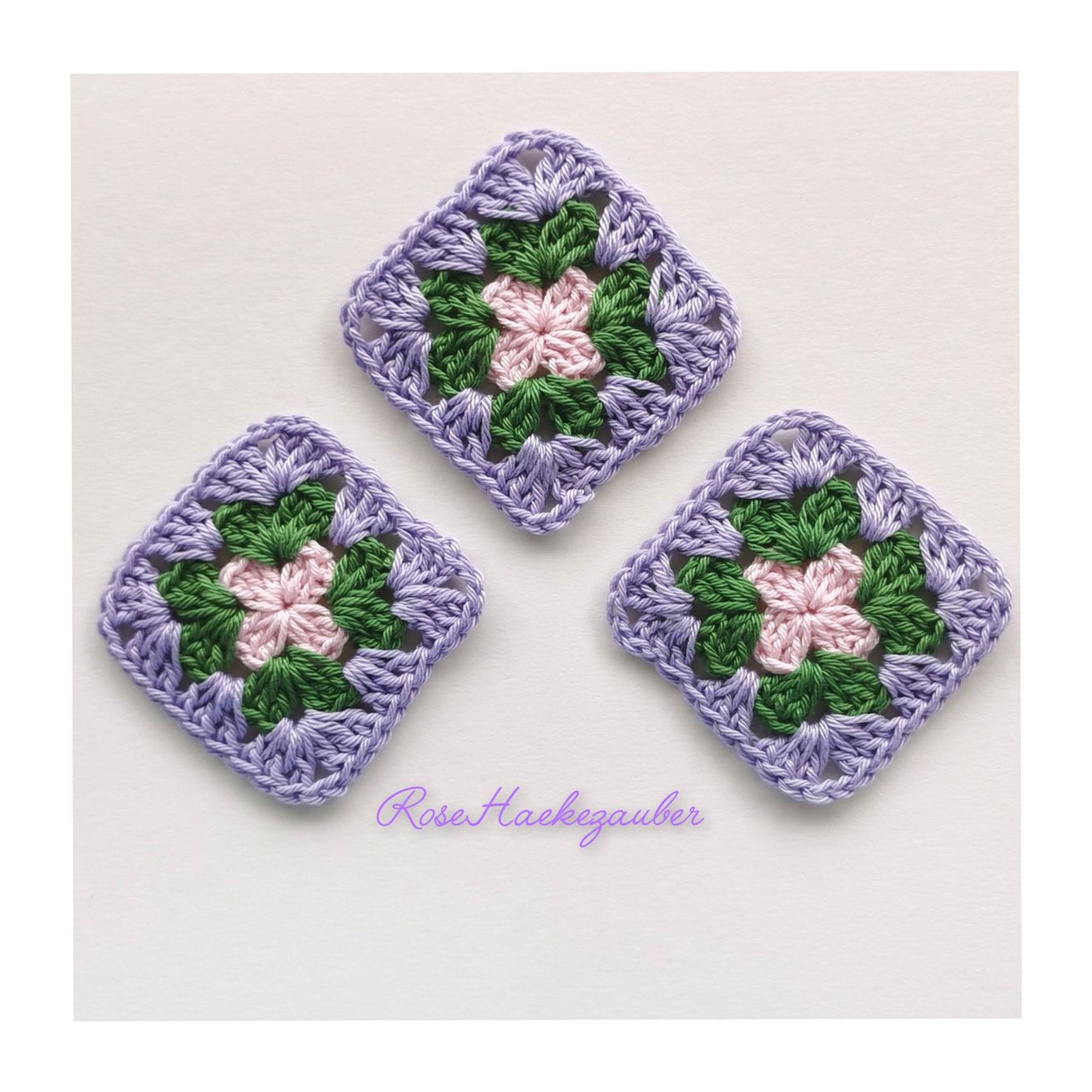 Patches: Gehäkelte Grannysquare  3 Stk Baumwolle – Neu (gemäss Beschreibung) aus Schaffhausen von RoseHaekelzauber 2