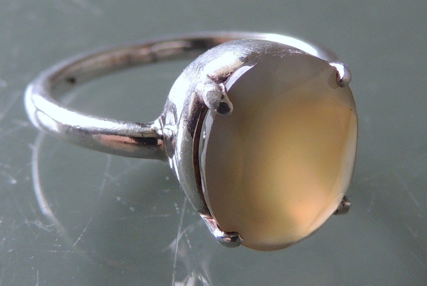 Anelli: Silber 925 Fingerring mit Chalcedon Gr. 54 – Usato da Waldenburg venduto da schaller707