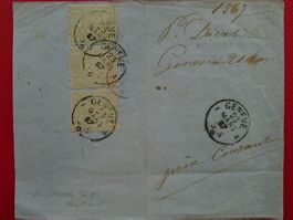 1867, 6Rp-Drucksachenporto mit Nr.28 von GENEVE