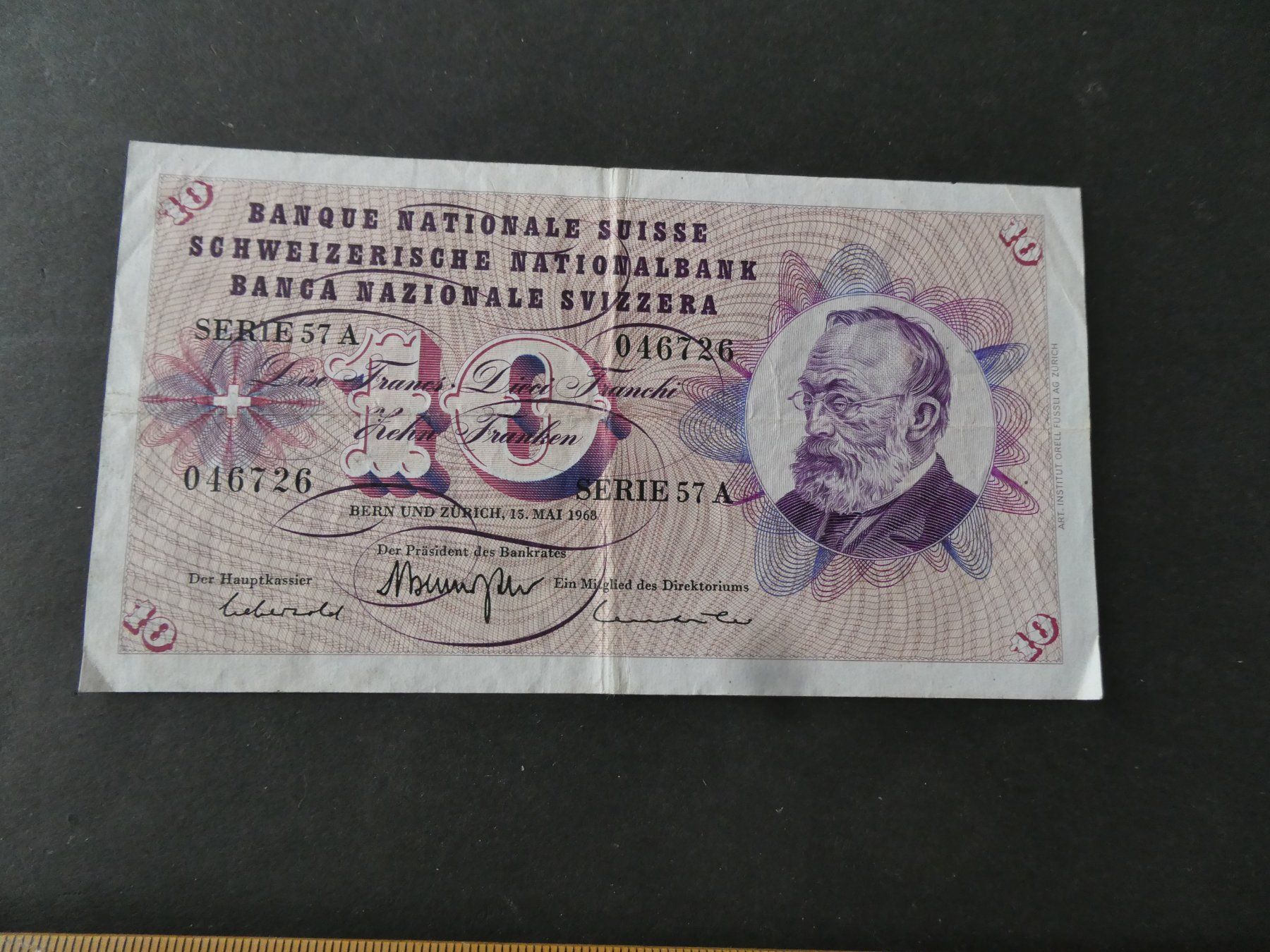 Banconote: Schweiz 1968, 10 Franken – Usato da Hinterforst venduto da Rohusri