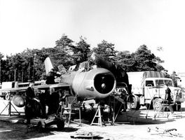 Propaganda Foto Wartung Mig-19 Farmer DDR auf Fotopapier