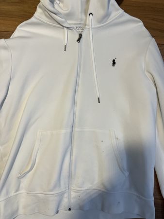Polo Ralph Lauren Full Zip Hoodie, White, XL - Used