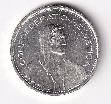 Tutti le monete: 5 Franken 1966 fast unz – Usato da Neuchâtel venduto da karlpierrino 1