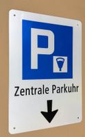 Originales Parkschild "Zentrale Parkuhr"