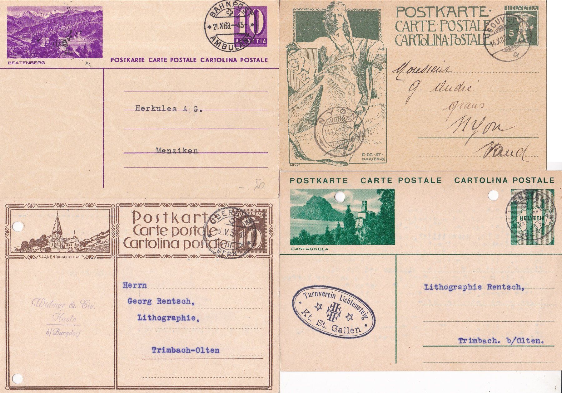 Tutti i francobolli: 40 Stk. Alte CH Postkarten, Karten – Usato da Münchwilen AG venduto da Nesar 5