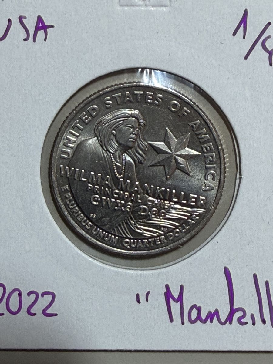 Tutti le monete: USA - 25 cents - 2022 - Mankiller – Usato da Payerne venduto da Mike1682