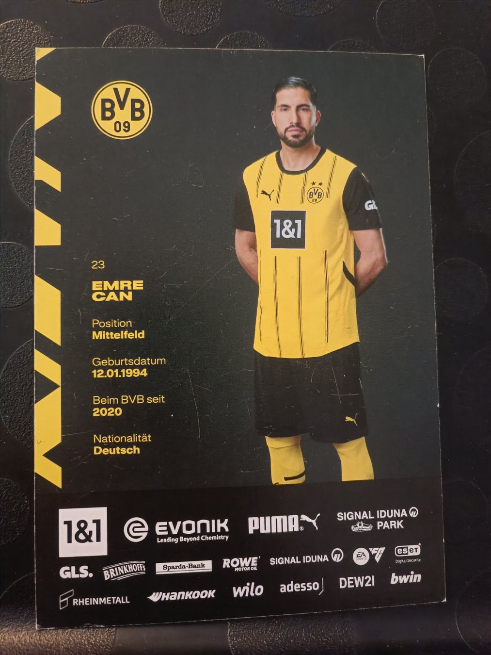 Autografi: Emre Can - BVB - Handsignierte  autogrammkarte – Usato da Menziken venduto da Artographs 1