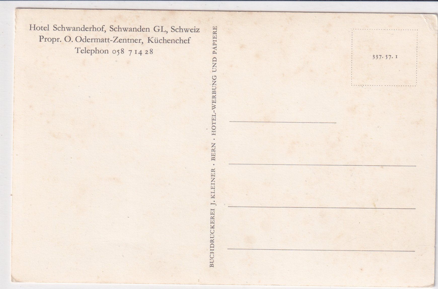 Cartoline postali: Schwanden - Hotel Schweizerhof /br – Usato da Hombrechtikon venduto da Rudolf07 1