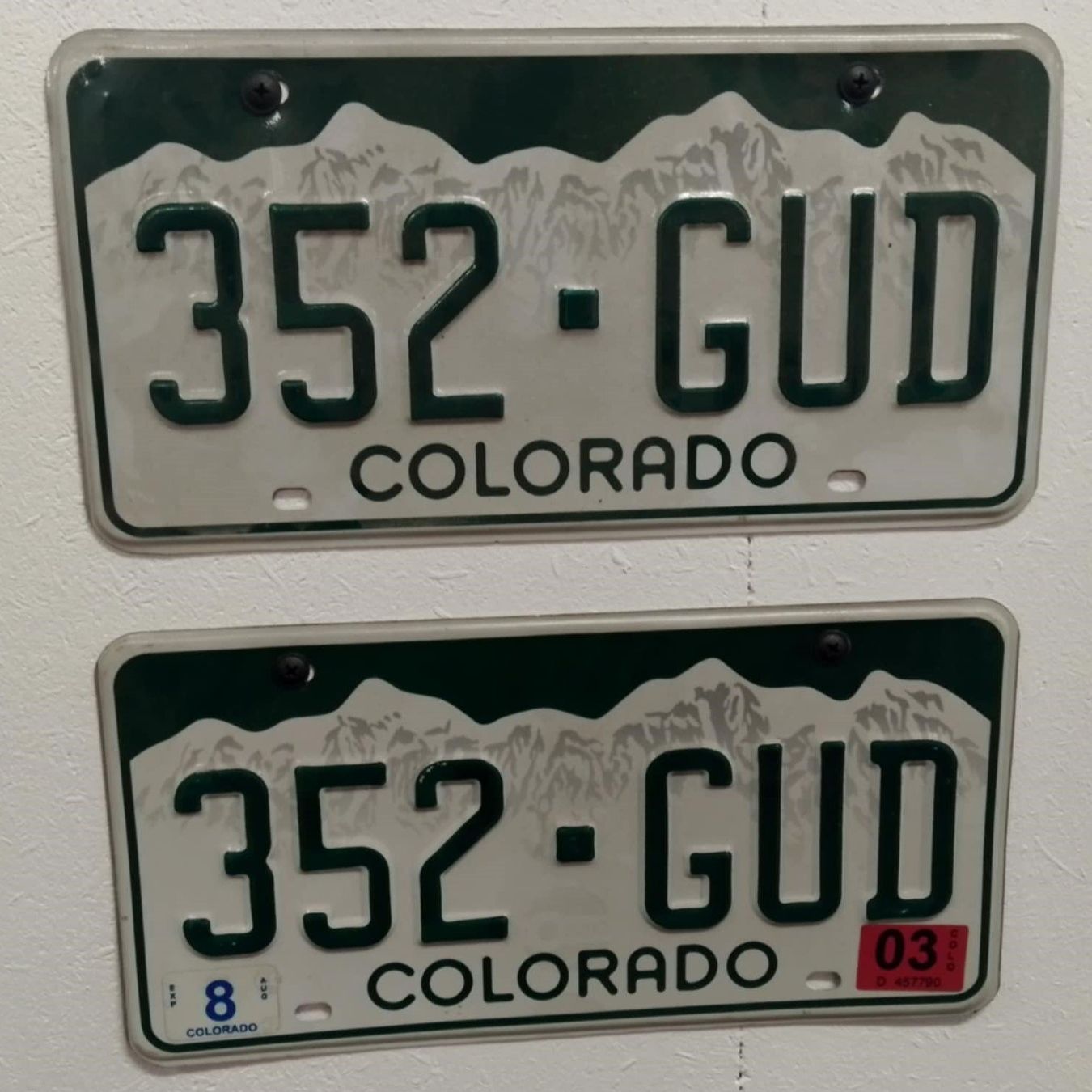 Schilder: US Nummernschilder Colorado 352-GUD – Gebraucht aus Dulliken von Airliner2