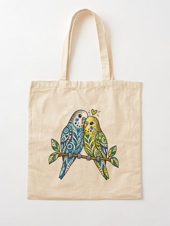 Stofftasche - Wellensittiche - inkl. Versand