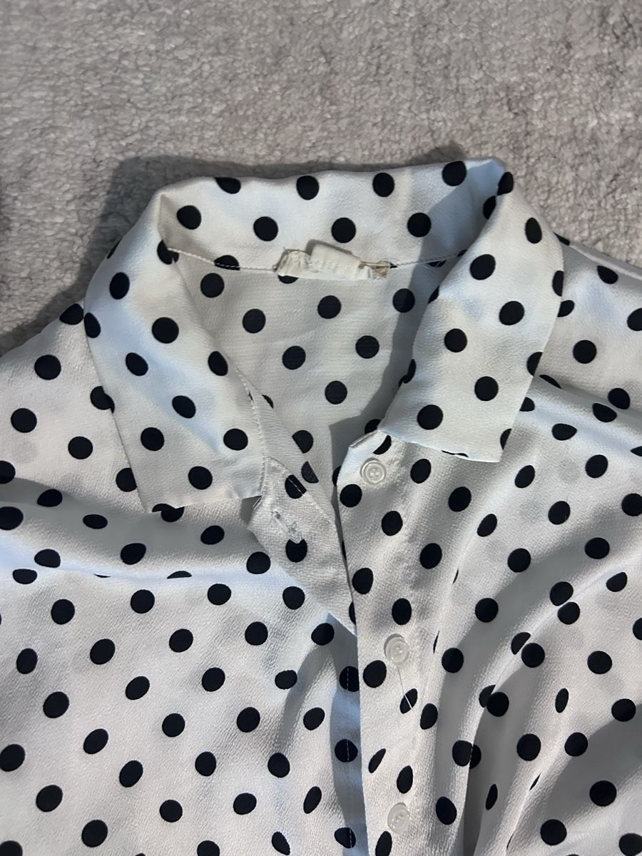 Camicette: Blouse white black dots short sleeves – Usato da Belp venduto da jan_6yvx 2