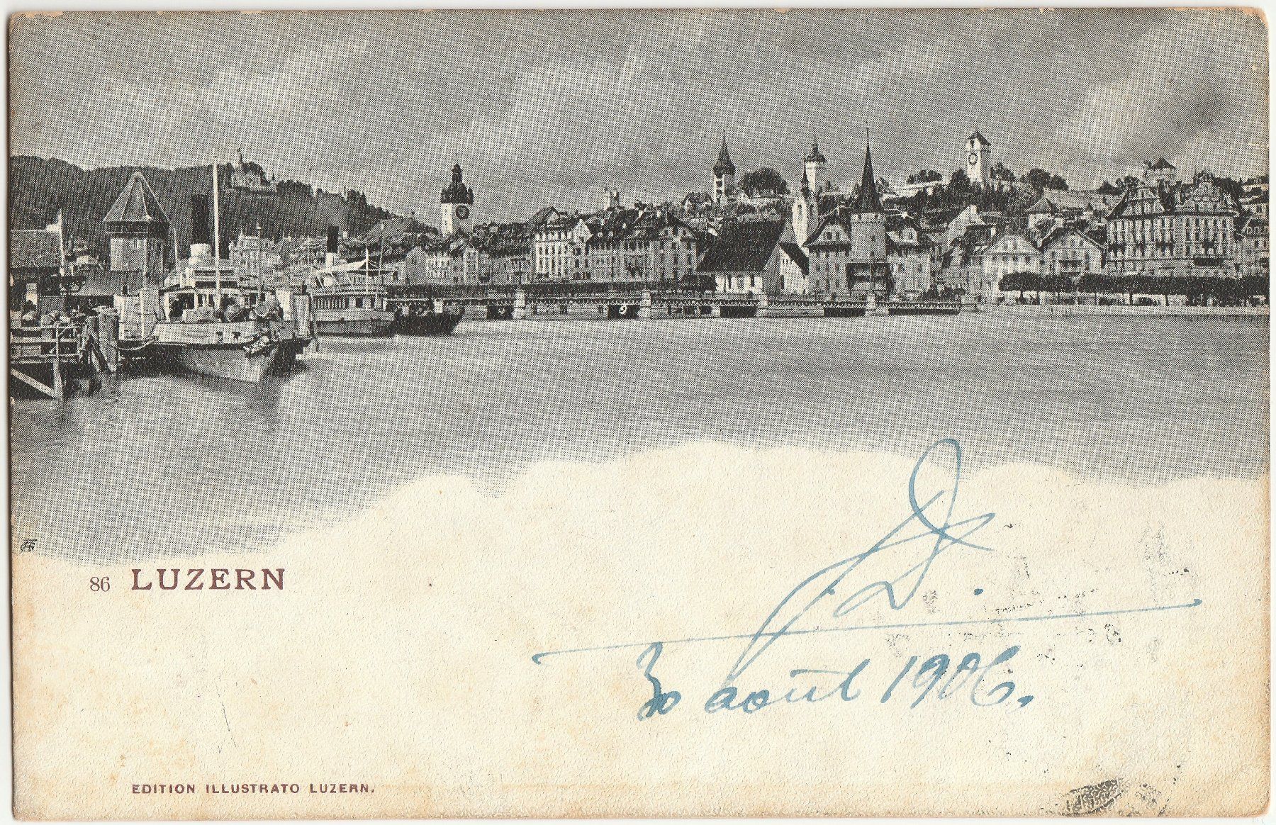 Cartes postales: Luzern mit Dampfschiffe - (1906) – D'occasion à Fällanden par Blausegelfliege 2