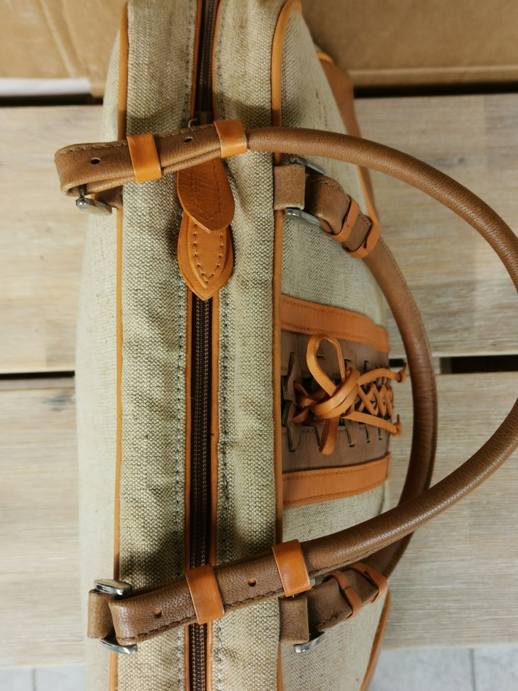 Borse da donna: ISABELLA FIORE Handtasche, Leinen und Leder – Usato da Basel venduto da Mamaree 5