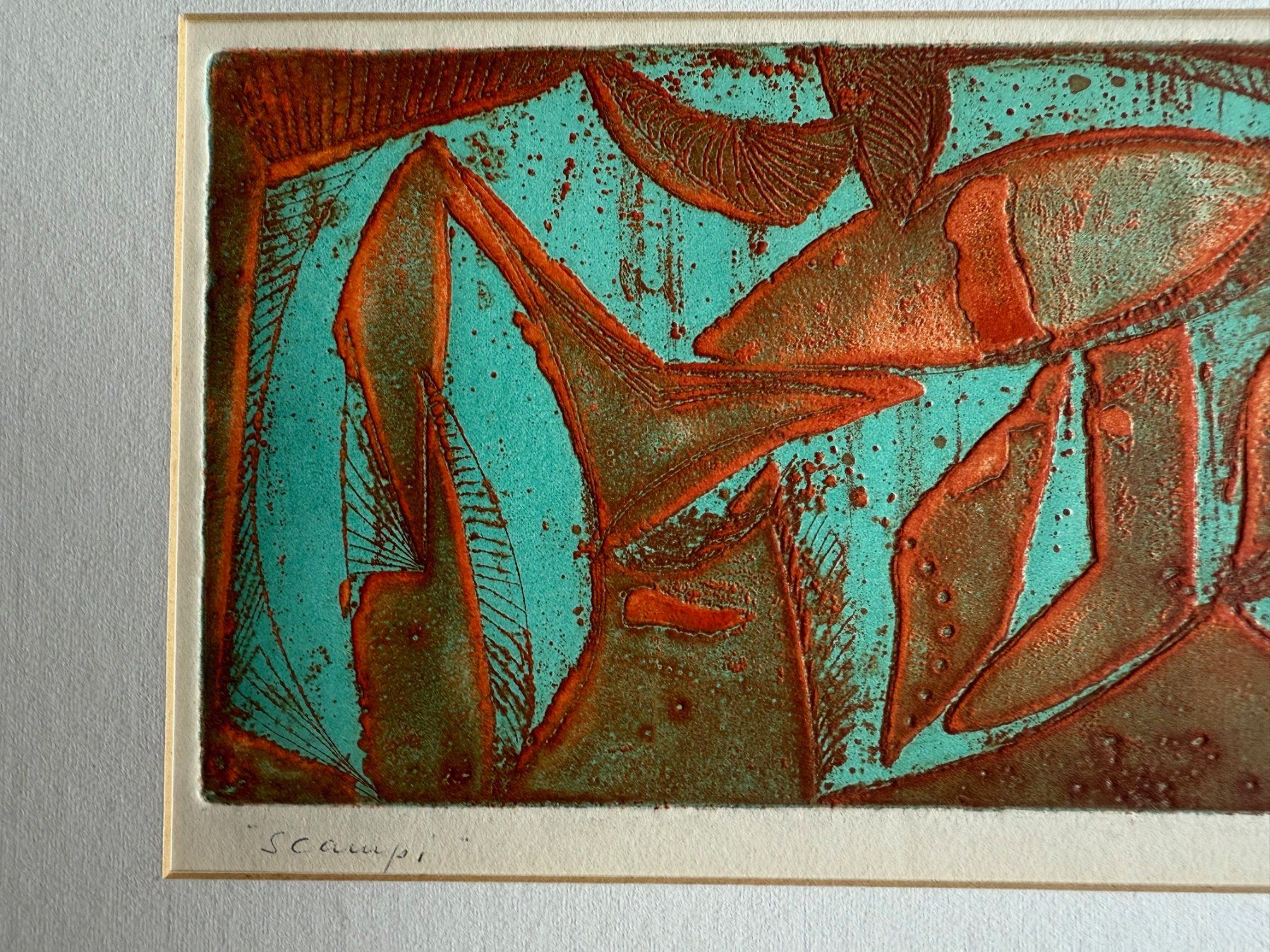 Xilografie: Holzschnitt " Scampi" von Regina de Vries – Usato da Winterthur venduto da Barunggeli 4