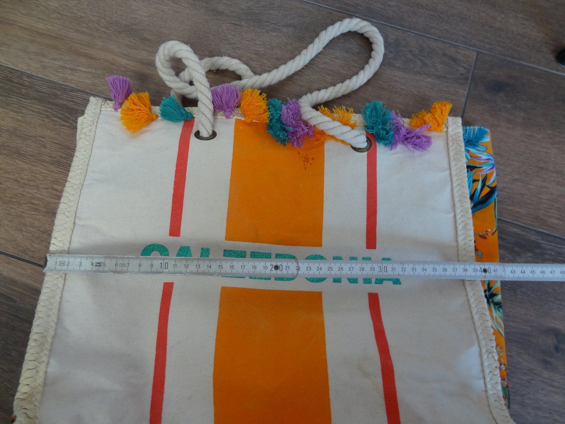 Calzedonia Borse da donna: Sac plage Calzedonia, rayé orange et blanc, fleurs – Usato da Satigny venduto da salvatore73 7