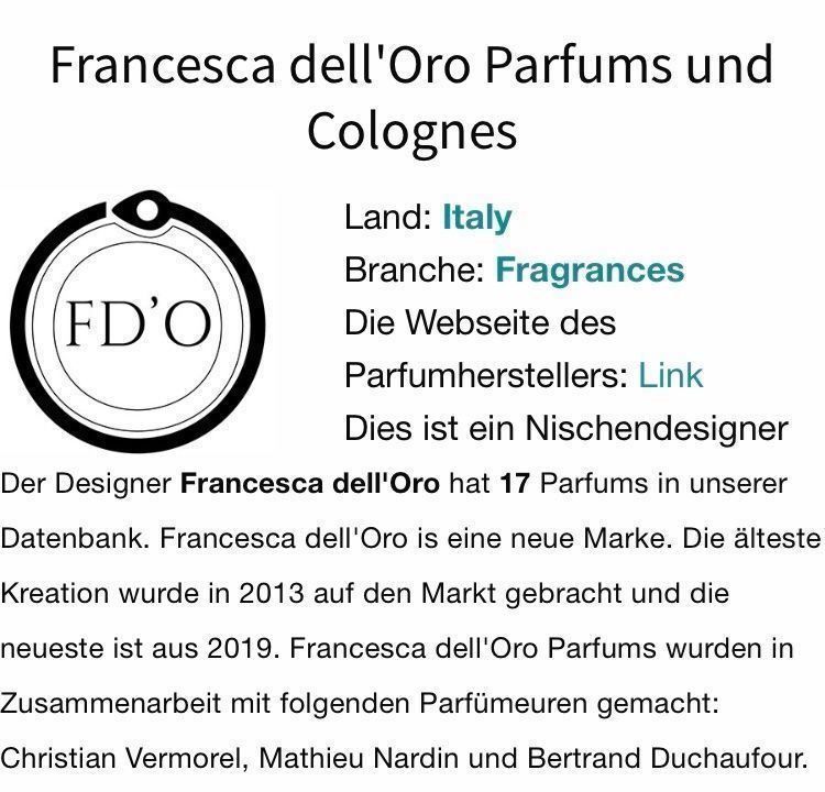 Francesca Dell'Oro Profumi & Eau de Toilette: FRANCESCA DELL‘ORO Fleurdenya 5 ml Abfüllung – Nuovo (secondo la descrizione) da St. Gallen venduto da lfs_nxl8 1