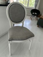 Eleganter Polsterstuhl im Landhausstil – Weiss/Grau