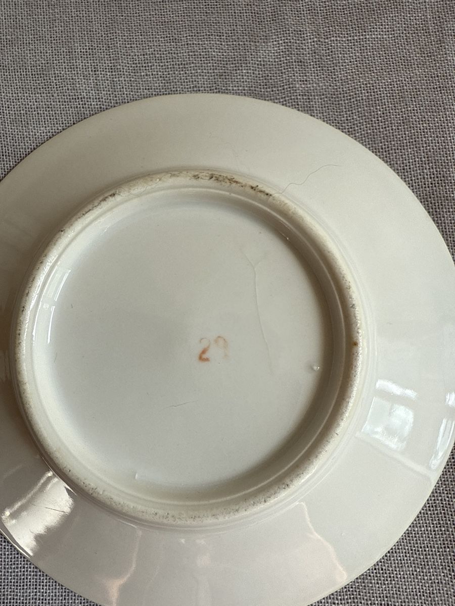 Tazze: Antike Kaffeetasse mit Unterteller, blau/gold Dekor – Usato da Zürich venduto da d.reitzer 2
