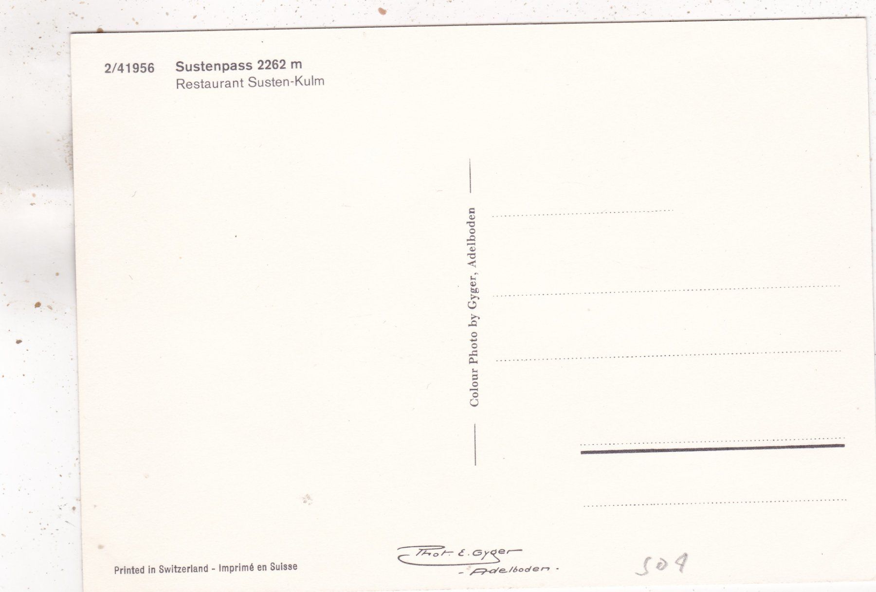 Ansichtskarten: Sustenpass Restaurant Susten Kulm – Gebraucht aus Herisau von Lisegrat2008 1