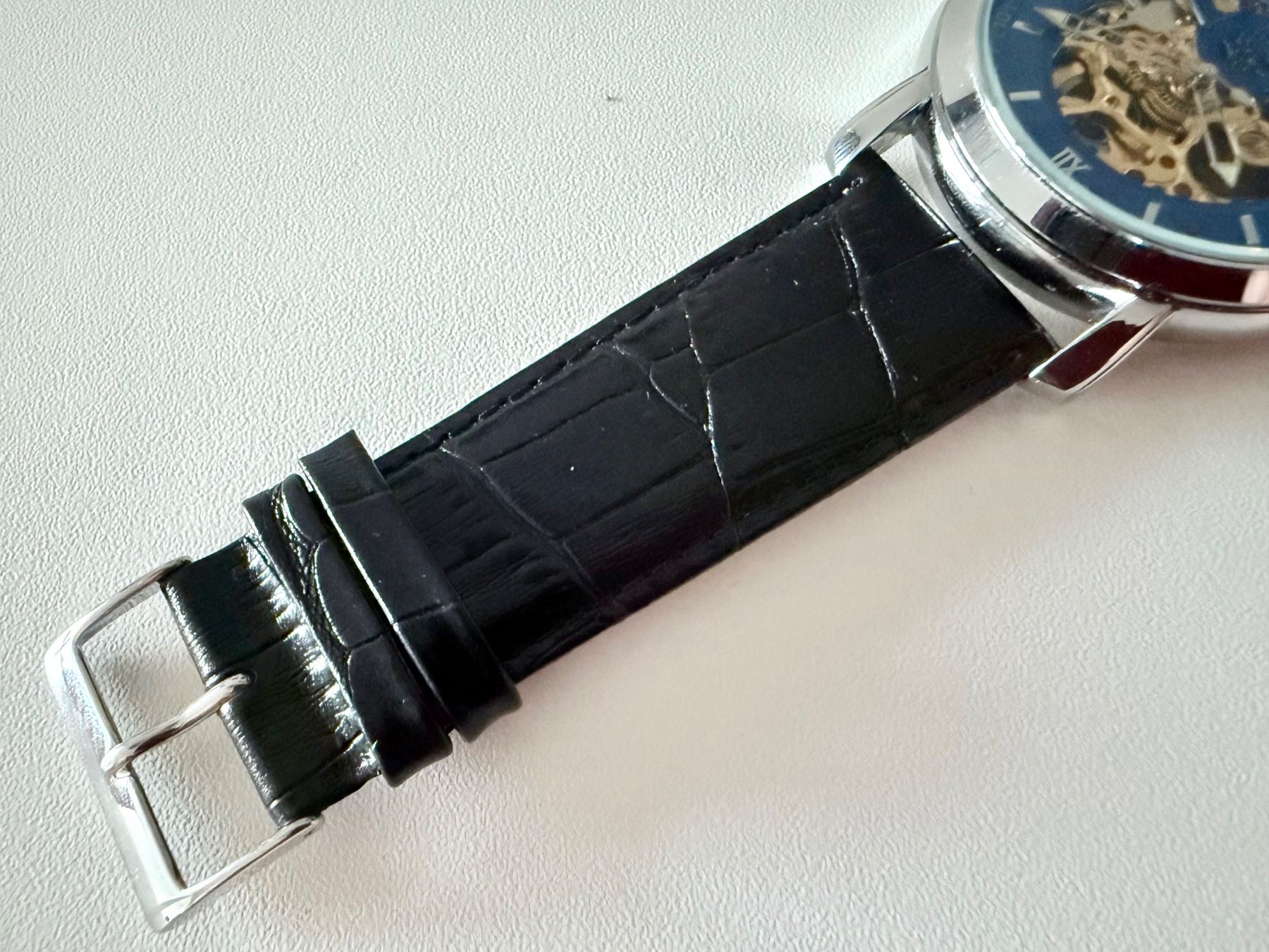 Orologi: ORKINA Automatic Skeleton 44mm - Blue dial - Black strap – Nuovo (secondo la descrizione) da Le Mont-sur-Lausanne venduto da LycaGallery 7