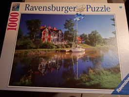 Ravensburger Puzzle 1000 Teile Motiv Haus mit Segelboot