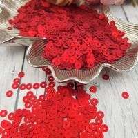 Italienische Pailletten, Rot, Satin-Effekt #466W / 4 mm