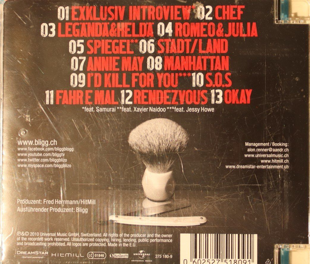 CD: Bligg – Bart Aber Herzlich – Usato da Luzern venduto da CONTENTI 2
