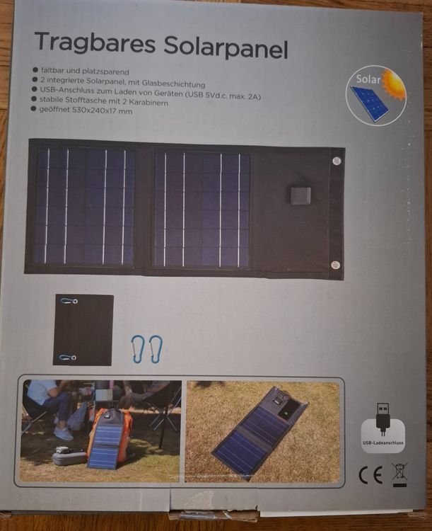 Dispositivi a energia solare: Tragbares Solarpanel, faltbar, ideal für Camping & Outdoor! – Nuovo e nell'imballaggio originale da Grenchen venduto da Smartflitzer