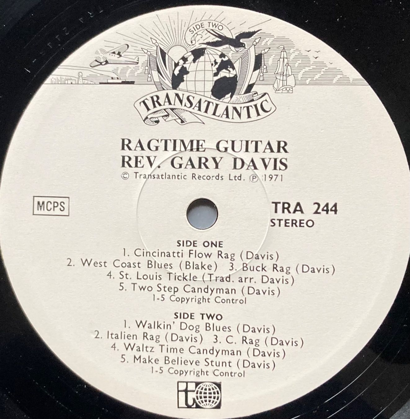 Dischi in vinile: REV. GARY DAVIS - RAGTIME GUITAR – Usato da Poliez-Pittet venduto da Newtown-Records 2
