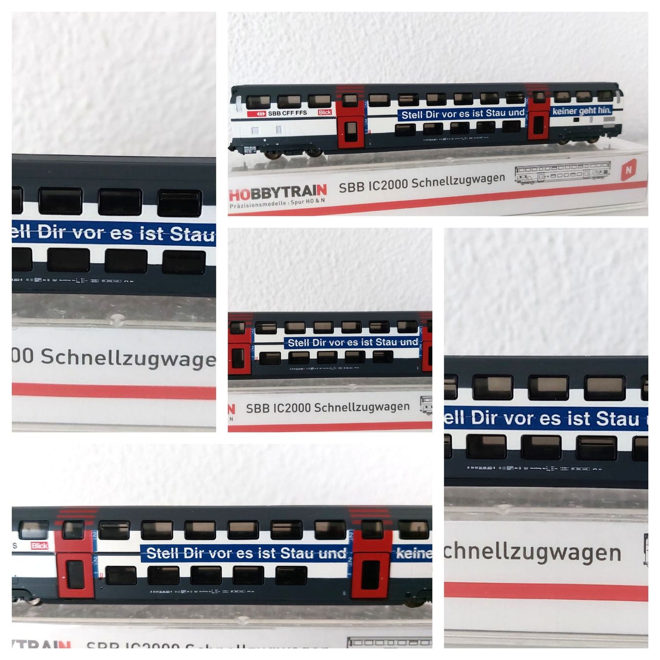 Hobbytrain Modellini di ferrovie: Hobbytrain SBB IC2000 2.Klasse " Stauwagen " – Nuovo (secondo la descrizione) da Biberist venduto da Ntrains 5