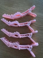 4 x Haarclips / Haarspangen, rosa, Neu