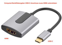 4smarts 4S468749 Adapter USB Typ-C-zu-HDMI 4K 60Hz silber/sc