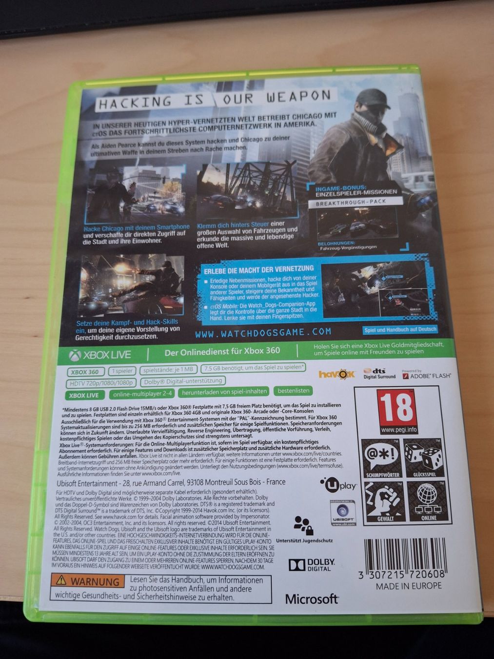 Jeux: WATCH DOGS XBOX 360 – D'occasion à Ipsach par Wildlifecolors 1