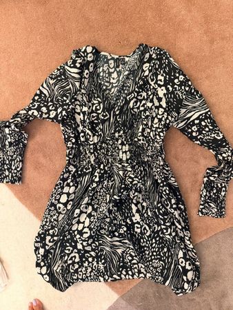 Vero Moda Animal-Print Dress schwarz-weiss