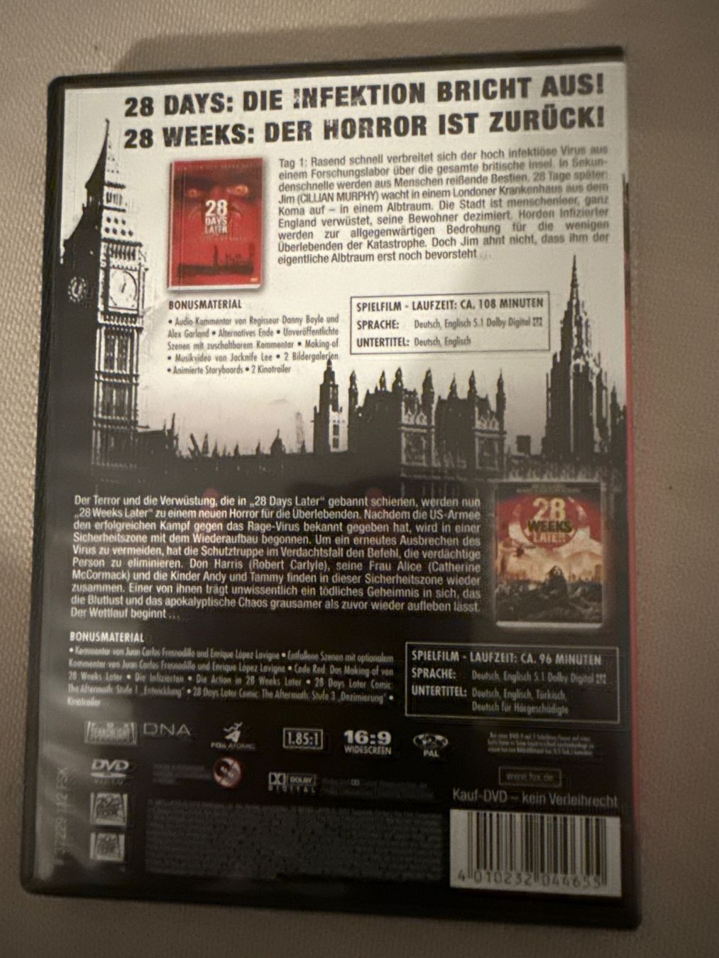 Tutti i DVDs: 28 Days Later & 28 Weeks Later 2 DVD Set – Usato da Neuhausen venduto da D-MAC 1
