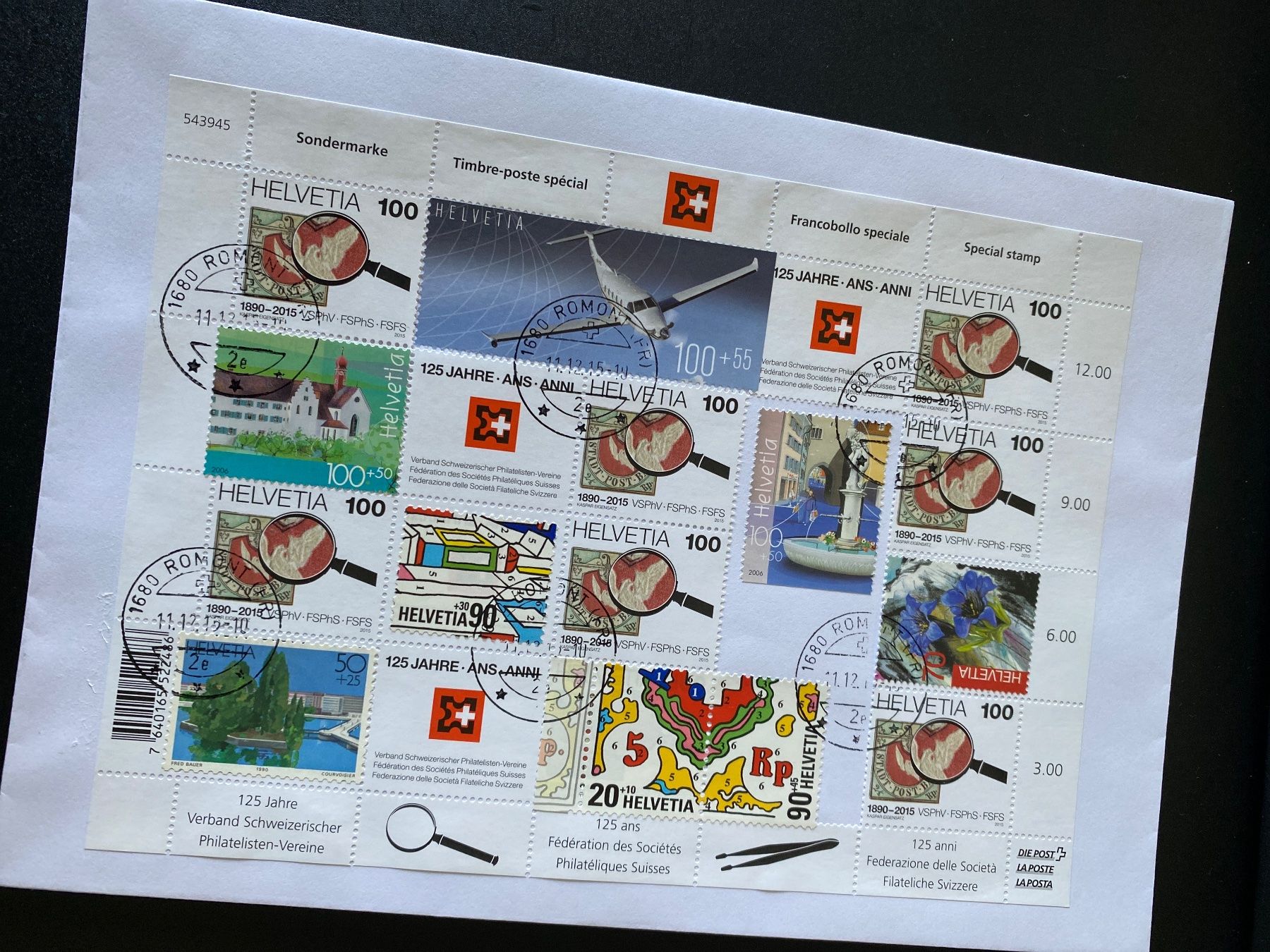 Tutti i francobolli: 125 Jh VSPhV  mit 8 Block Marken  eingefügt im Kleinbogen – Nuovo (secondo la descrizione) da Niederrohrdorf venduto da leni29