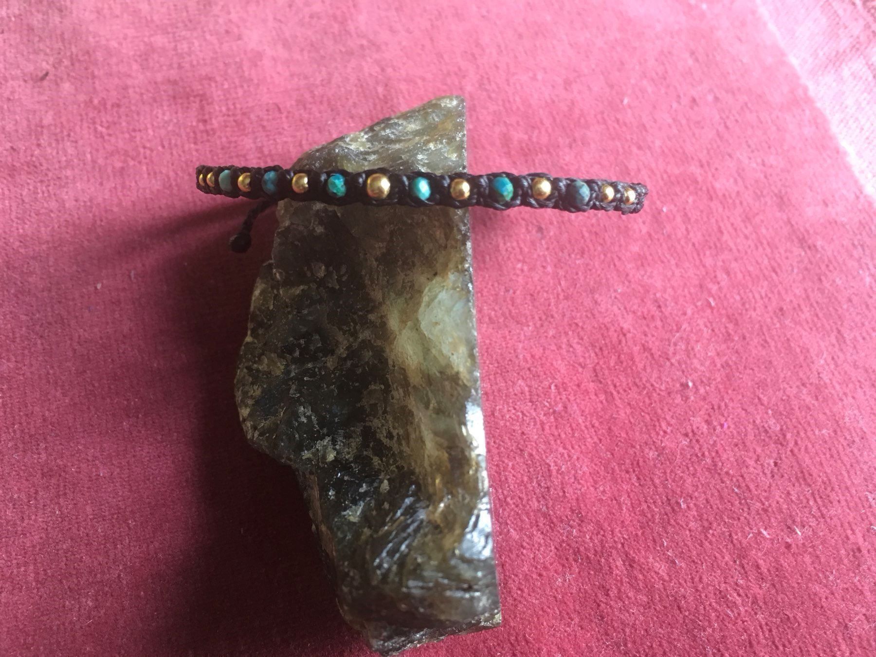 Bracciali & Braccialetti: Chrysokoll / Armband aus Makramee – Nuovo e nell'imballaggio originale da Zürich venduto da MEVAS-Schmuck 1