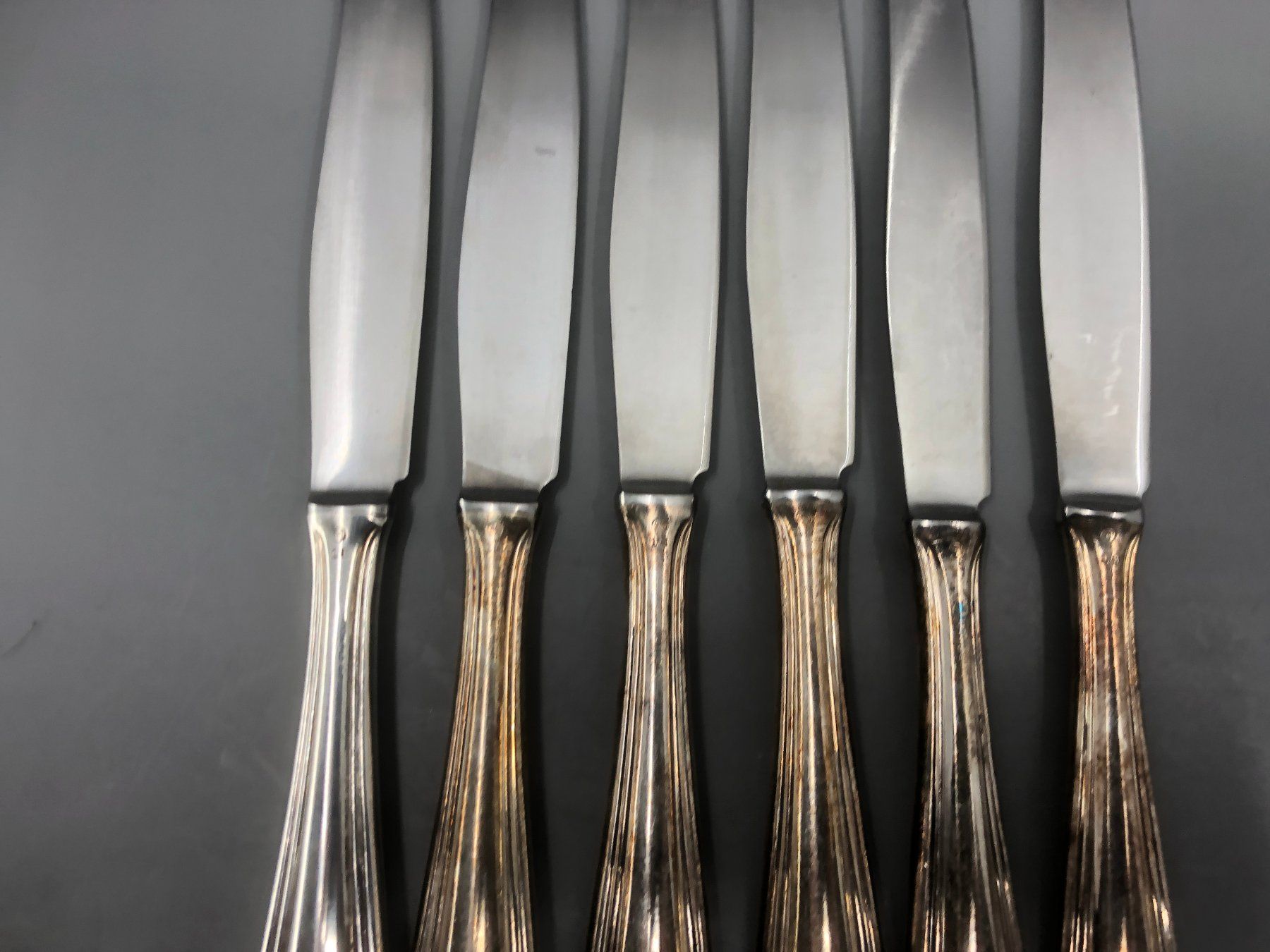Posate: 6 Tafelmesser versilbert Skandinavisches Design – Usato da Basel venduto da Tiabeanie 6