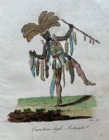 Altkolorierter Kupferstich um 1825 - Völker, Tanz