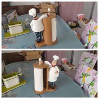 3St.de cuisine/K-halter-Papier-Roller+Drehbarer-Salz+Pfeffer