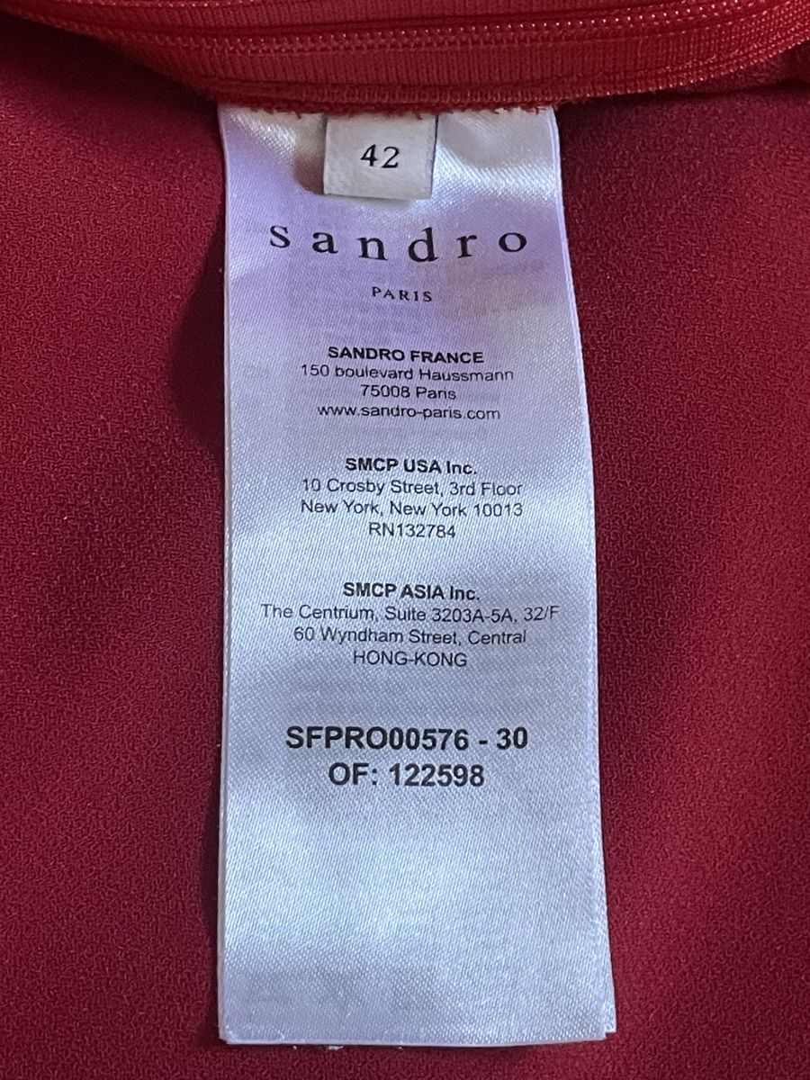 Sandro Vestiti: Robe Sandro Paris rouge T42 FR élégante neuve chic – Nuovo e nell'imballaggio originale da Vuadens venduto da Nina11 4