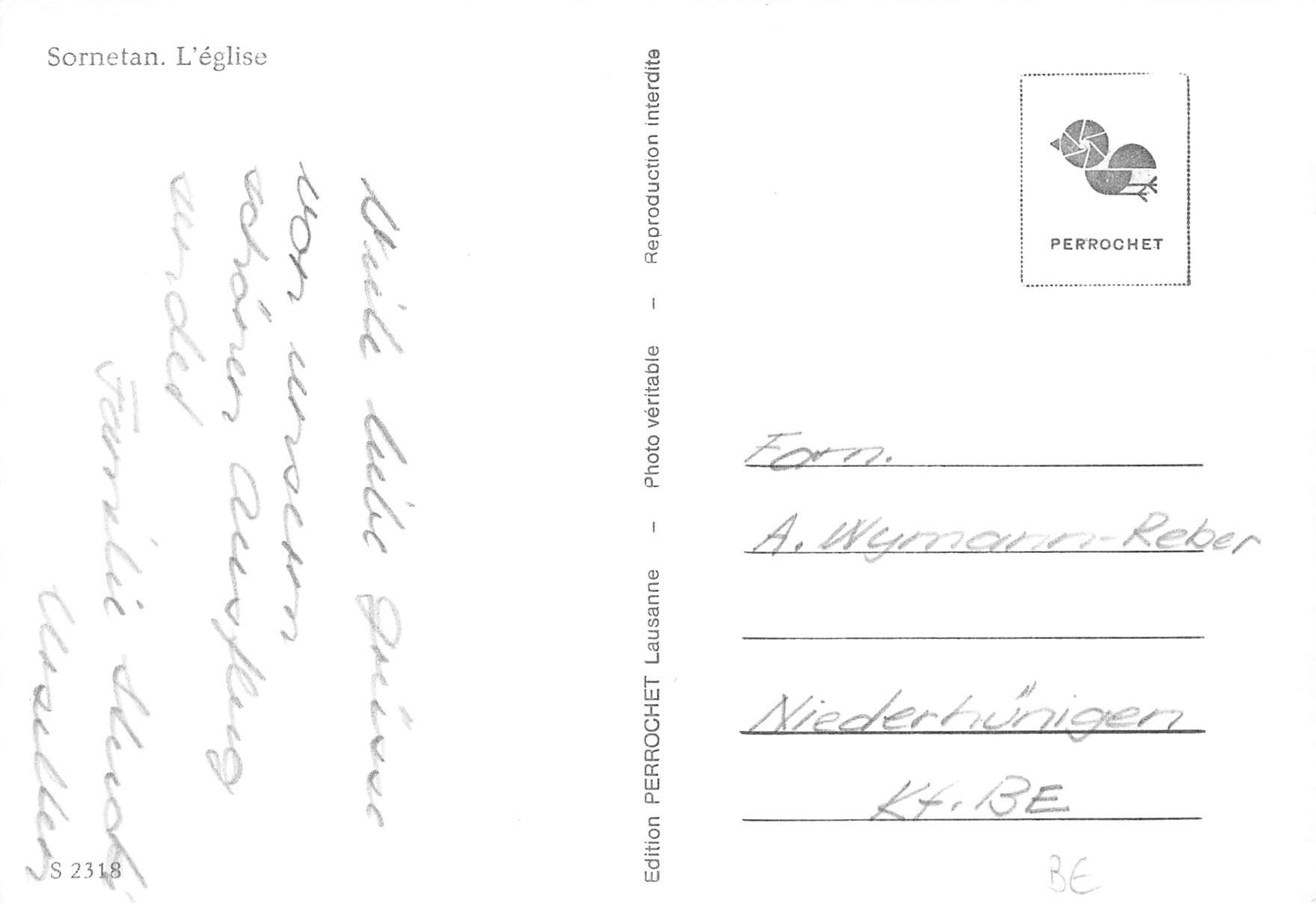 Cartoline postali: Sornetan BE Kirche G – Usato da Biasca venduto da Blenio71 1