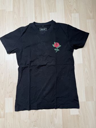 Black Mister Tee T-Shirt with Rose
