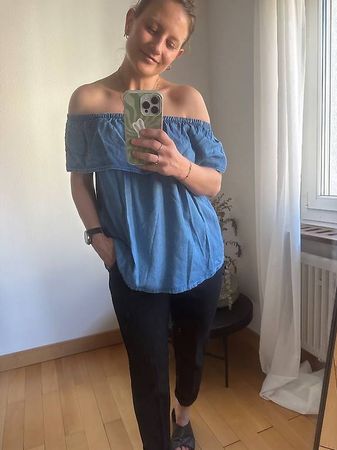 Fair hergestellte Jeansbluse