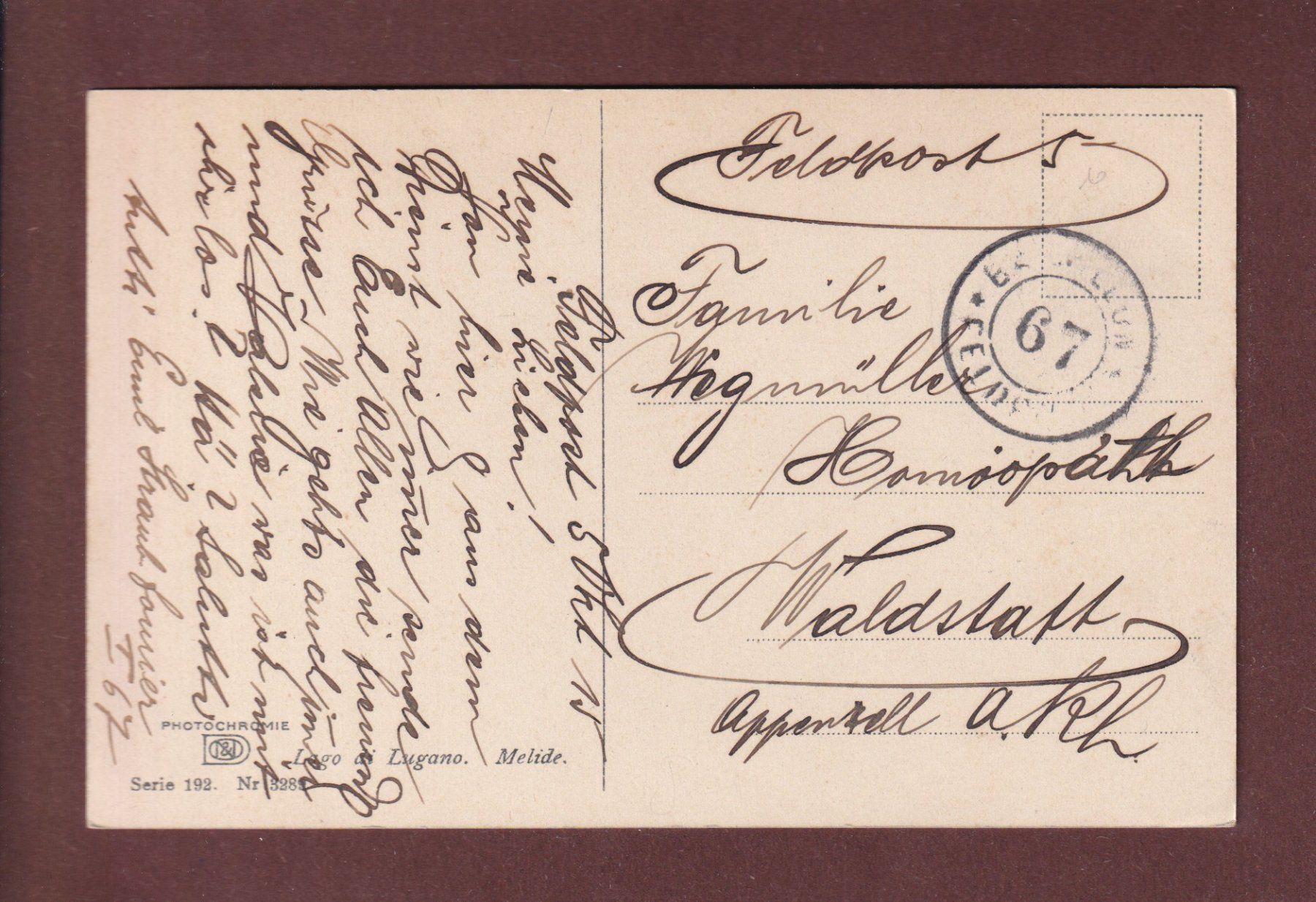 Ansichtskarten: MELIDE - 1915 Feldpost – Gebraucht aus Pully von nicecards-shop 1