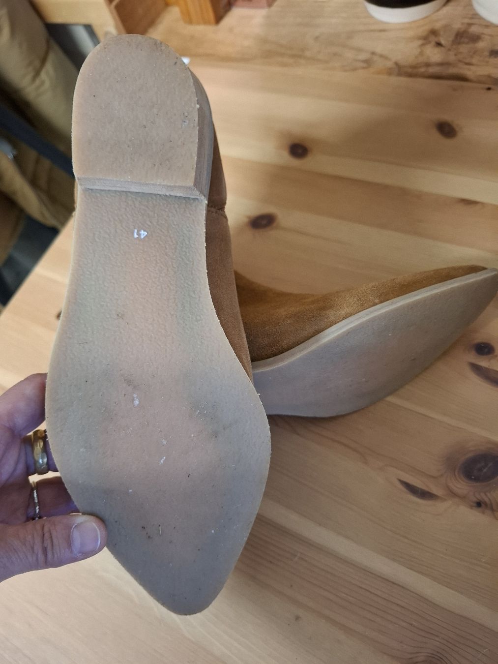 Scarpe da donna: Wildleder Stiefeletten in Cognac, Gr. 41 – Usato da Winterthur venduto da Simime 3