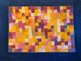 Patchwork Quilt "Herbstgold" Unikat 119 x 84 cm